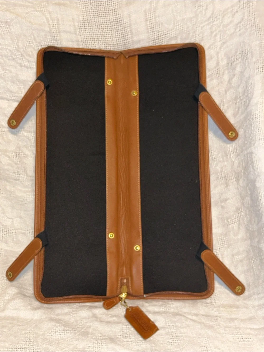 Vintage Coach British Tan Leather Tie Case #5013